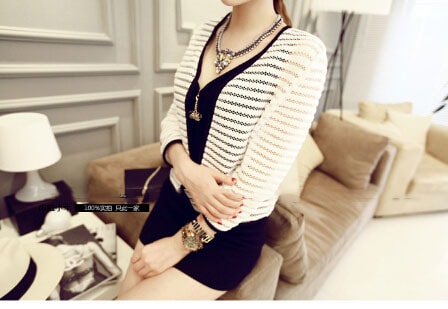 Mesh Cardigan JC638 White