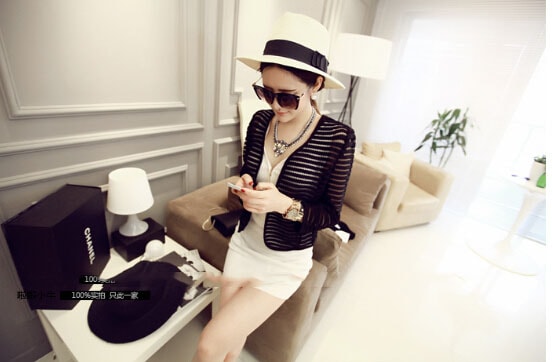 Mesh Cardigan JC641 Black