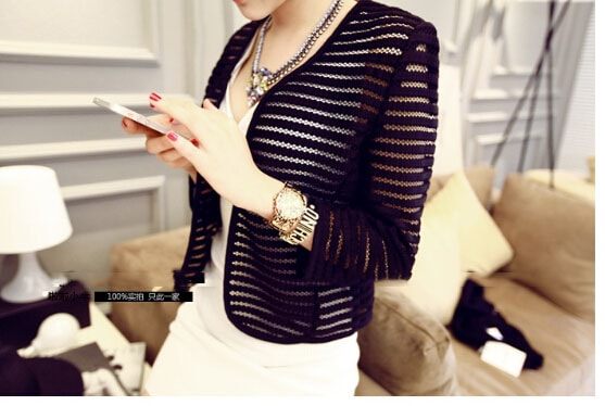 Mesh Cardigan JC641 Black