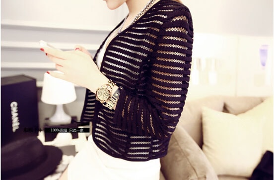 Mesh Cardigan JC641 Black