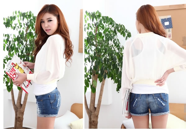 Chiffon Jacket Import JC646 Yellow