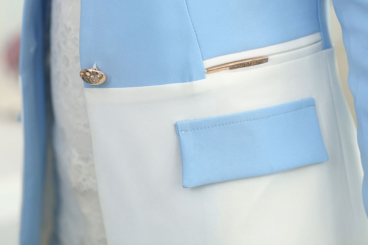 Two Color Blazer JC673 Sky Blue