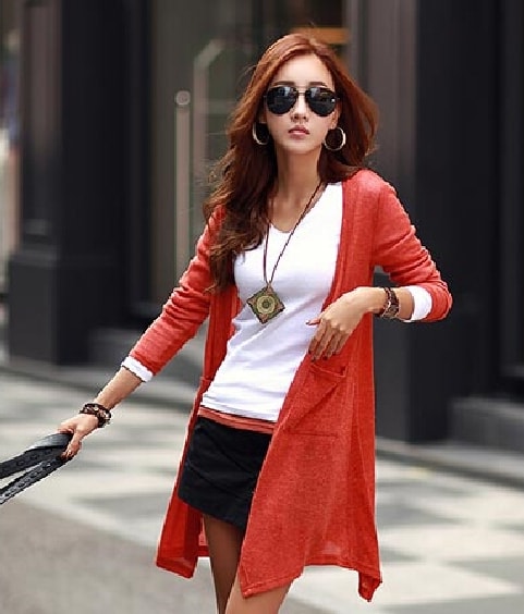 Cardigan Coat JC715 Orange