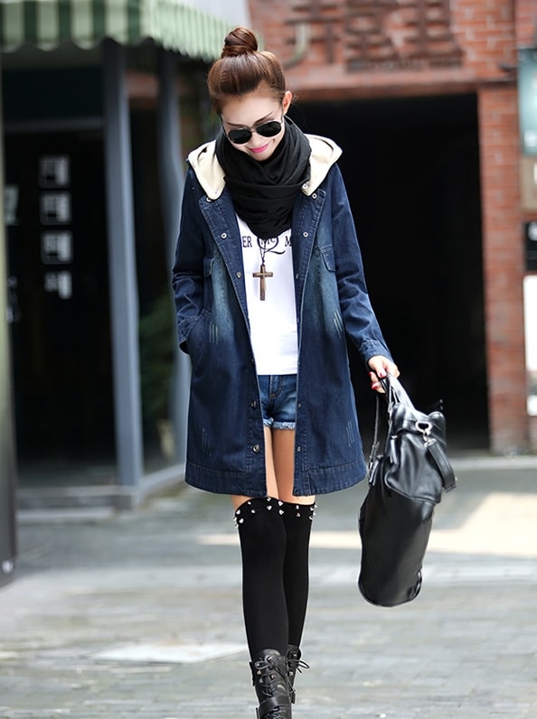 Hoodie Coat JC729 Denim Blue