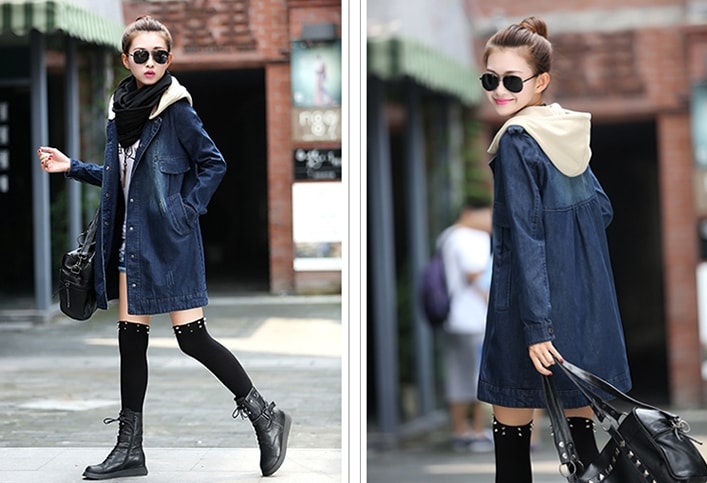 Hoodie Coat JC729 Denim Blue