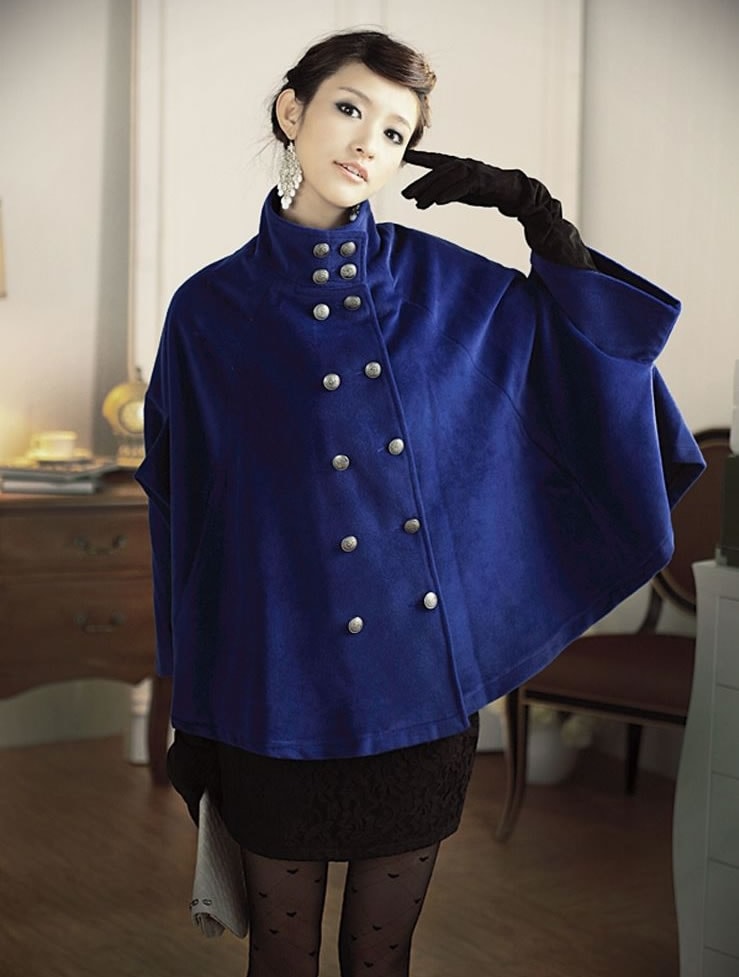 Bat Sleeve Coat JC733 Blue