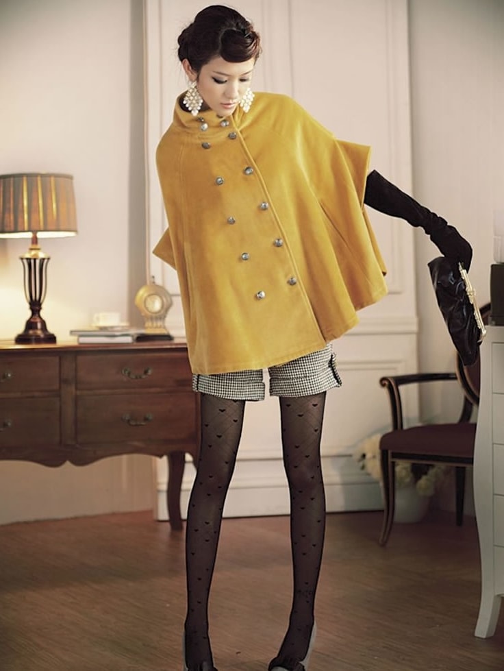 Bat Sleeve Coat JC734 Yellow