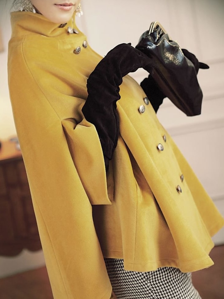 Bat Sleeve Coat JC734 Yellow