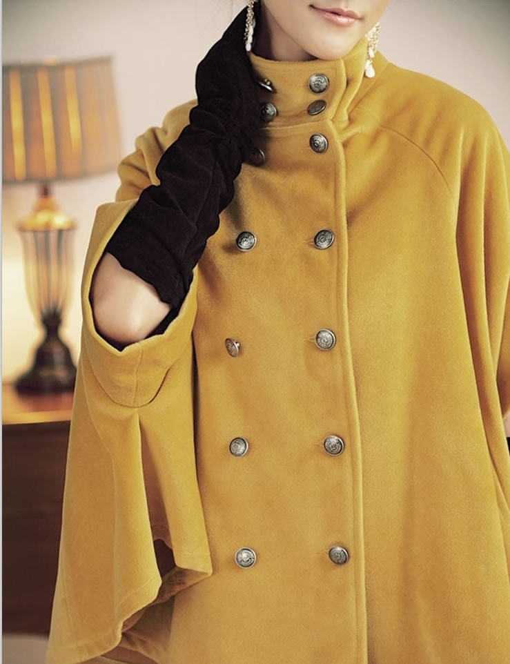 Bat Sleeve Coat JC734 Yellow