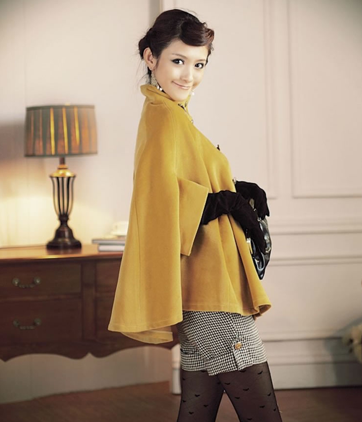 Bat Sleeve Coat JC734 Yellow