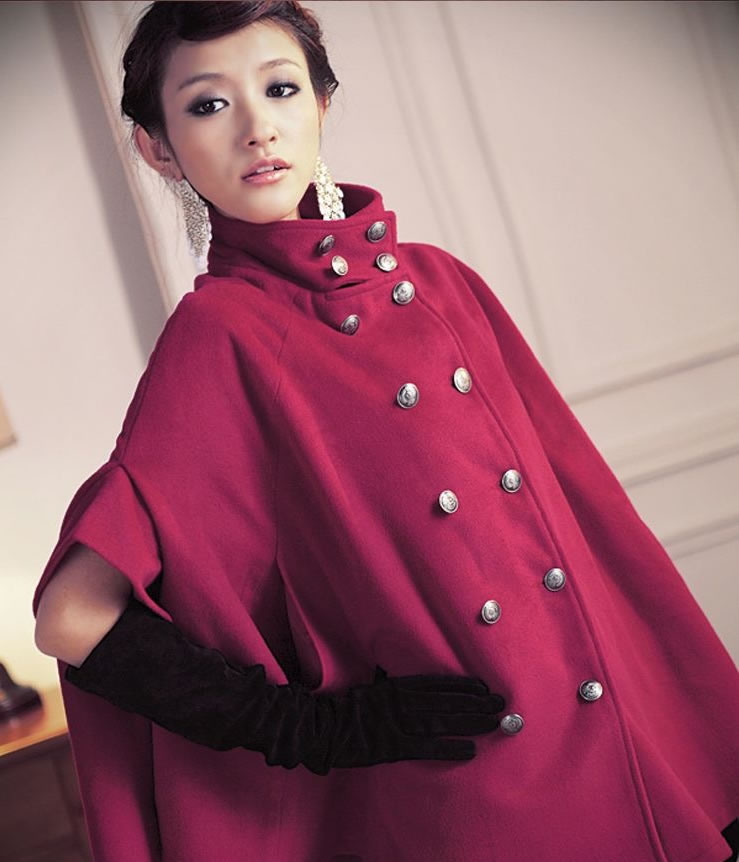 Bat Sleeve Coat JC736 Rose Red