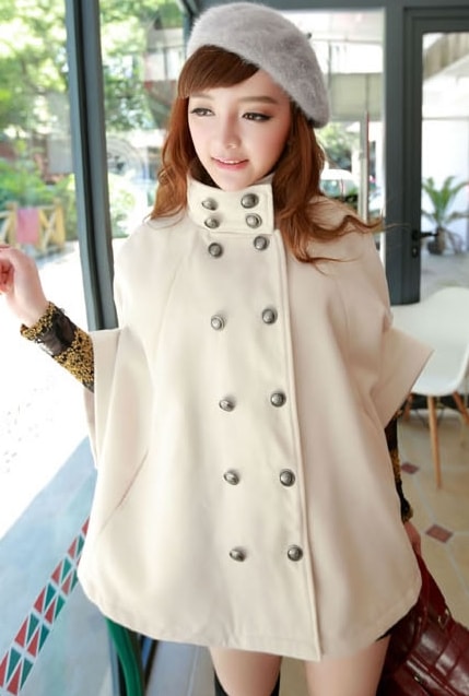 Bat Sleeve Coat JC739 White