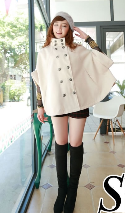 Bat Sleeve Coat JC739 White