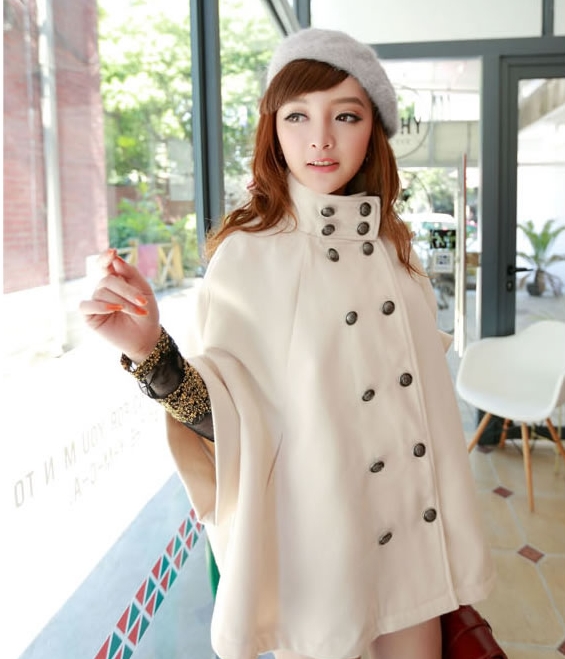 Bat Sleeve Coat JC739 White