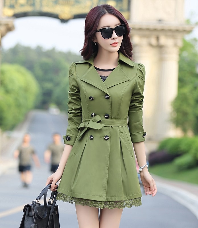 Long Coat Korea Import JC808 Army Green