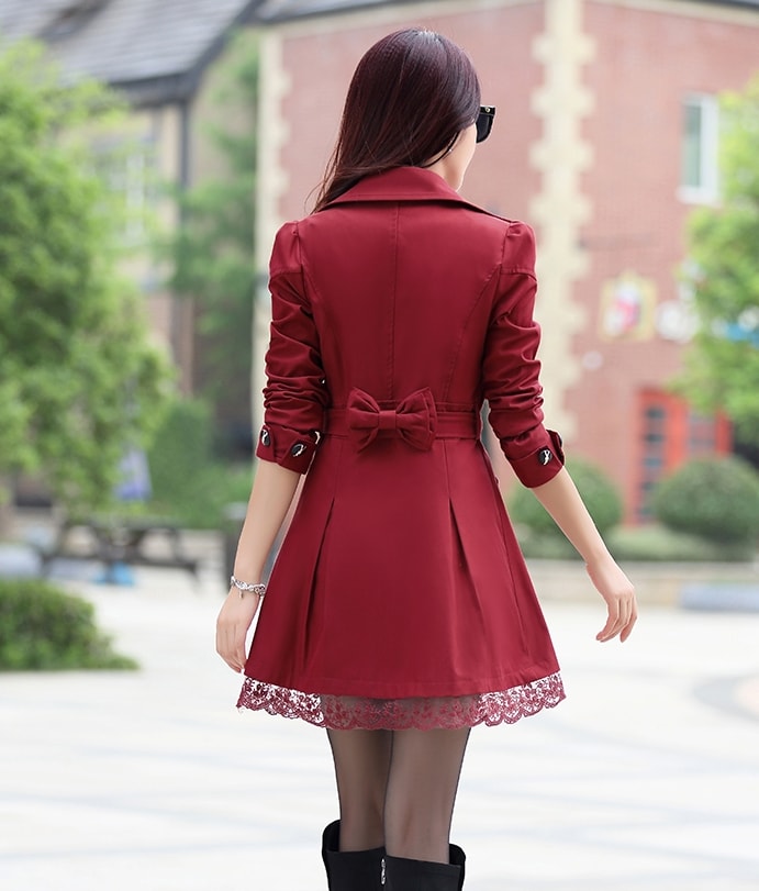 Premium Long Coat Korea JC809 Burgundy