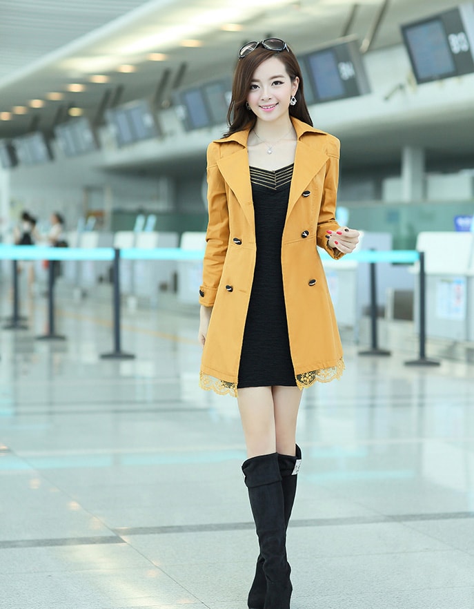 Long Coat Korea Import JC810 Yellow