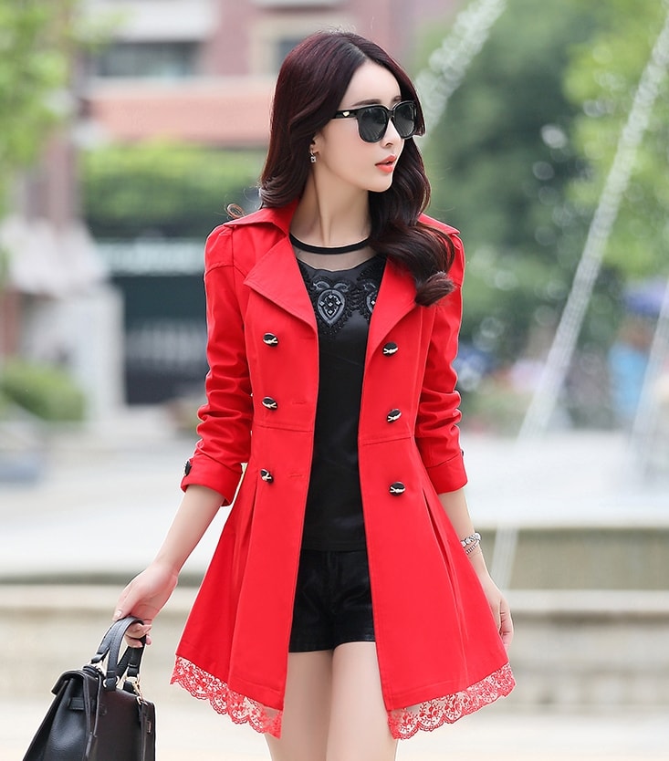 Premium Long Coat Import JC811 Red