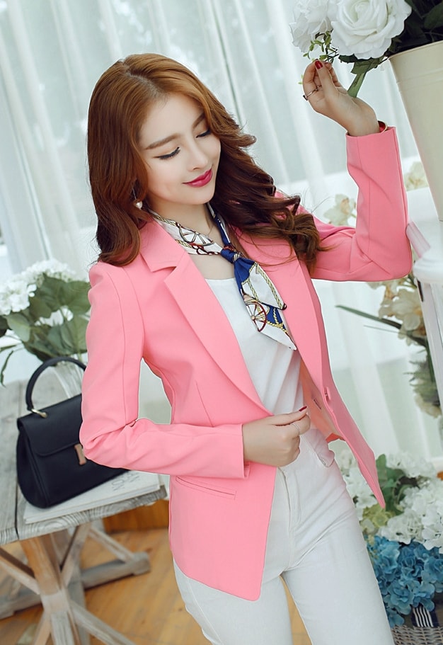 Premium Blazer Korea Import JC824 Pink