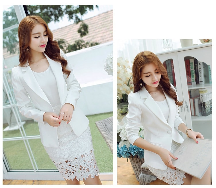 Premium Blazer Korea Import JC825 White