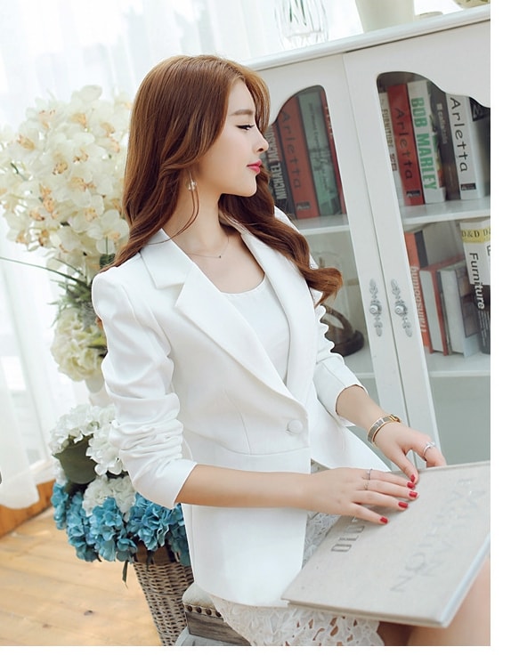 Premium Blazer Korea Import JC825 White