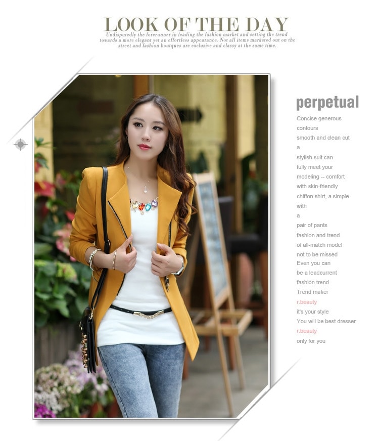 Premium Zipper Blazer Import JC829 Yellow