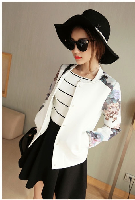 Premium Baseball Jacket Korea JC831 White