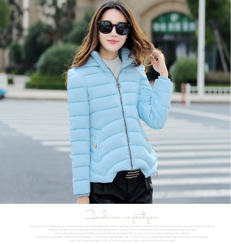 Premium Winter Jacket Korea JC833 Sky Blue