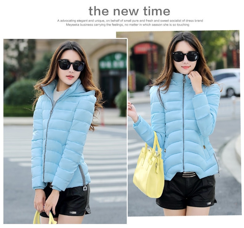 Premium Winter Jacket Korea JC833 Sky Blue