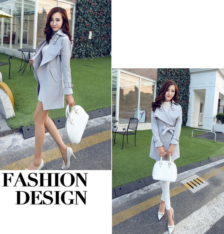 Premium Long Coat Korea JC840 Gray