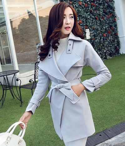 Premium Long Coat Korea JC840 Gray