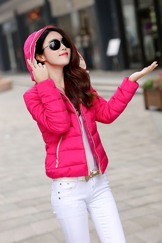 Premium Winter Hoodie Jacket JC845 Rose