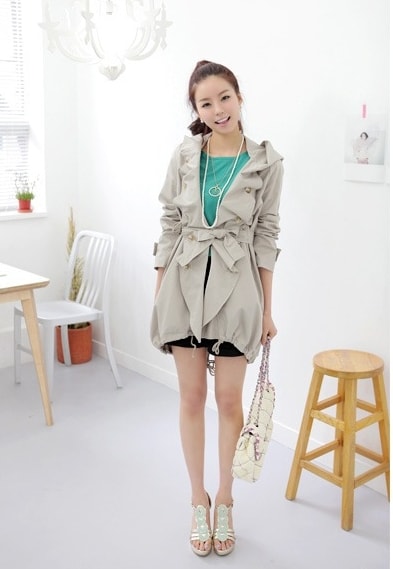 Premium Hoodie Long Coat Korea JC849 Gray