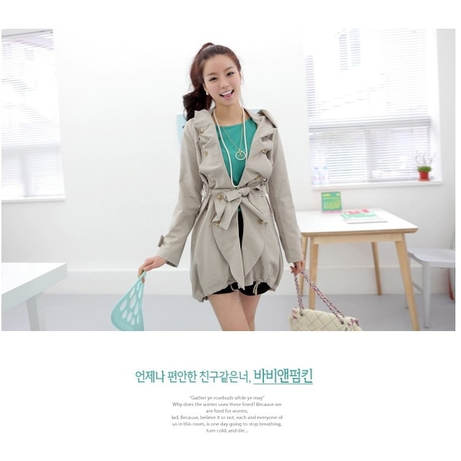 Premium Hoodie Long Coat Korea JC849 Gray