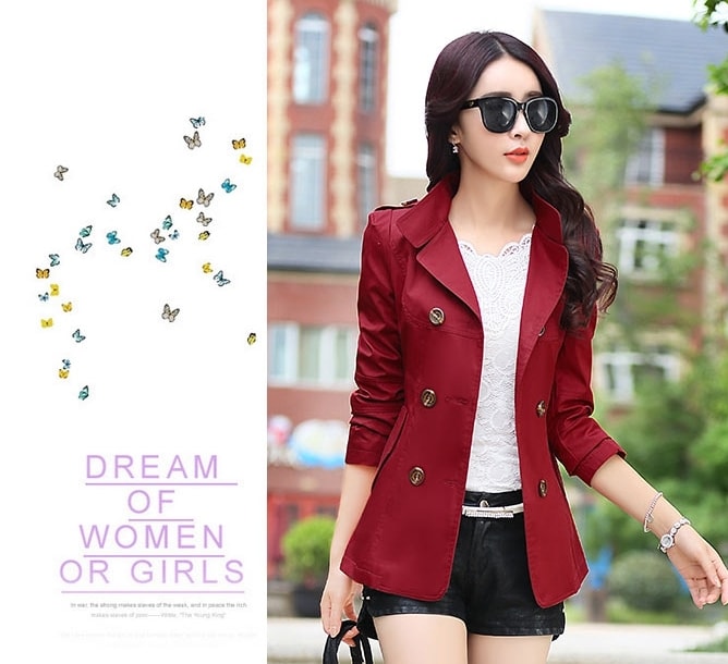 Premium Medium Coat Import JC851 Burgundy