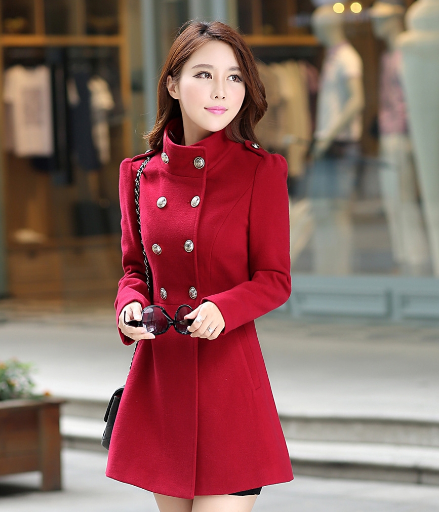 Premium Winter Coat Korea JC868 Burgundy