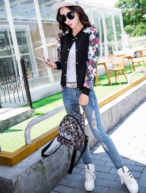 Trendy Jacket Baseball Import JC874 Black