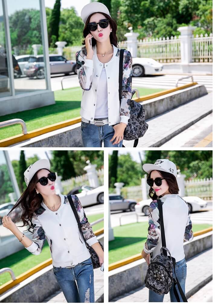 Premium Baseball Jacket Korea JC875 White