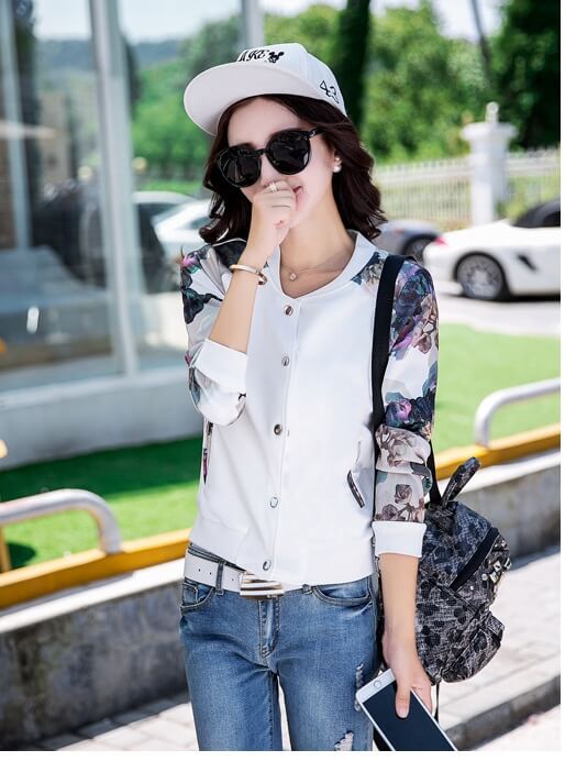 Premium Baseball Jacket Korea JC875 White