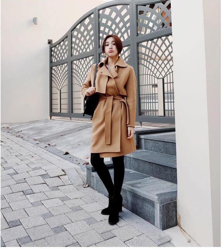 Premium Elegant Long Coat Import JC877 Khaki