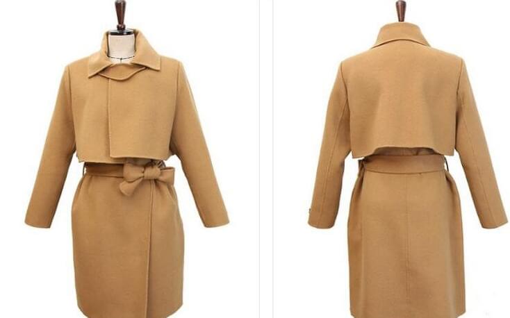 Premium Elegant Long Coat Import JC877 Khaki