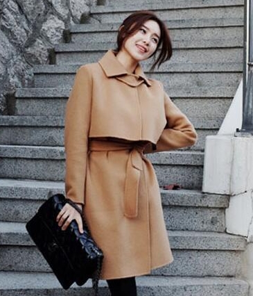 Premium Elegant Long Coat Import JC877 Khaki