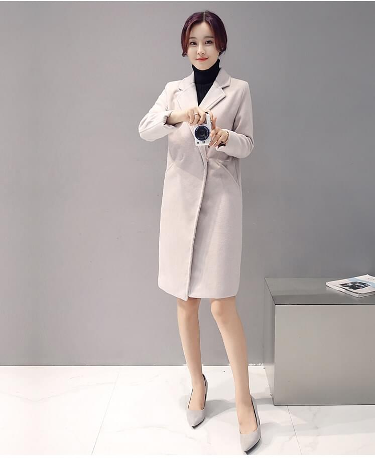 Elegant Long Coat Korea Import JC880 Gray