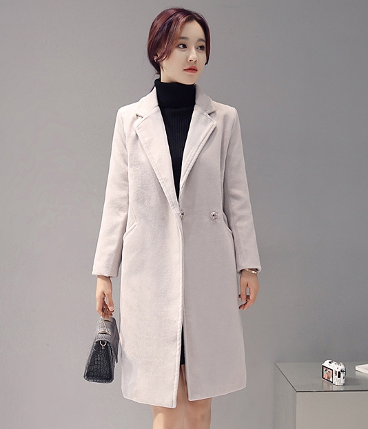 Elegant Long Coat Korea Import JC880 Gray