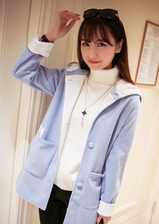 Premium Hoodie Coat Import JC886 Blue