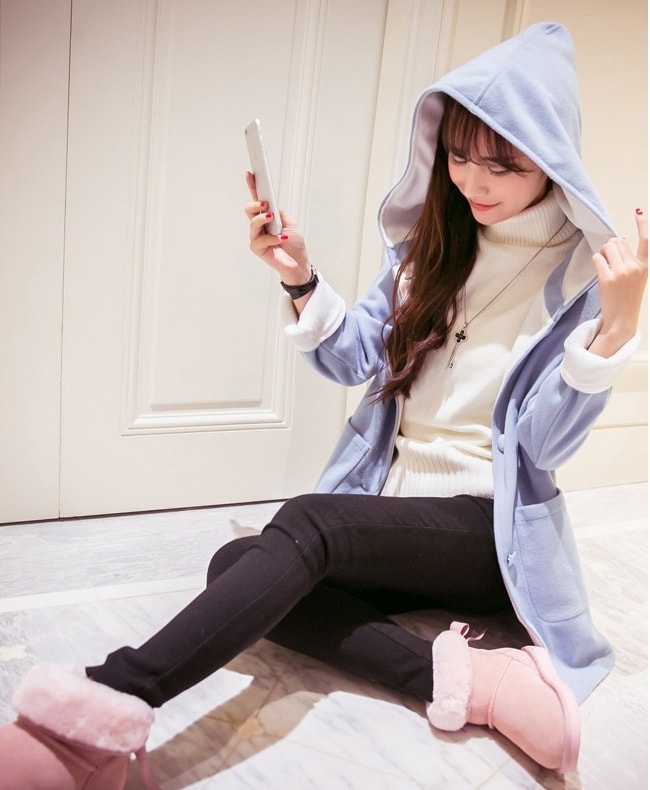 Premium Hoodie Coat Import JC886 Blue