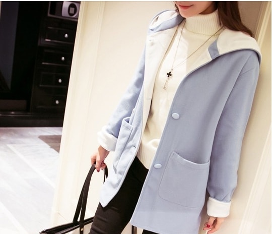 Premium Hoodie Coat Import JC886 Blue