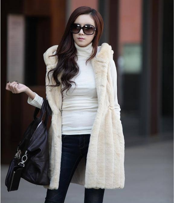 Long Winter Vest Import JC887 Beige