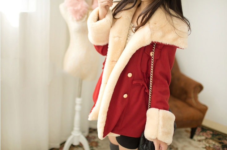 Jacket Winter Wool Import JC892 Red