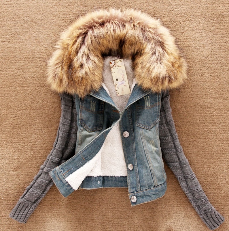 Retro Europe Fur Jacket Import JC894 Blue